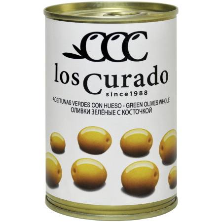 ОЛИВКИ ЗЕЛЁНЫЕ С КОСТОЧКОЙ "LOS CURADO" 300 Г